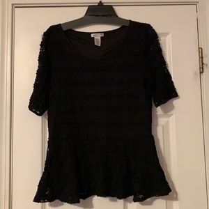 Women’s L black peplum top
